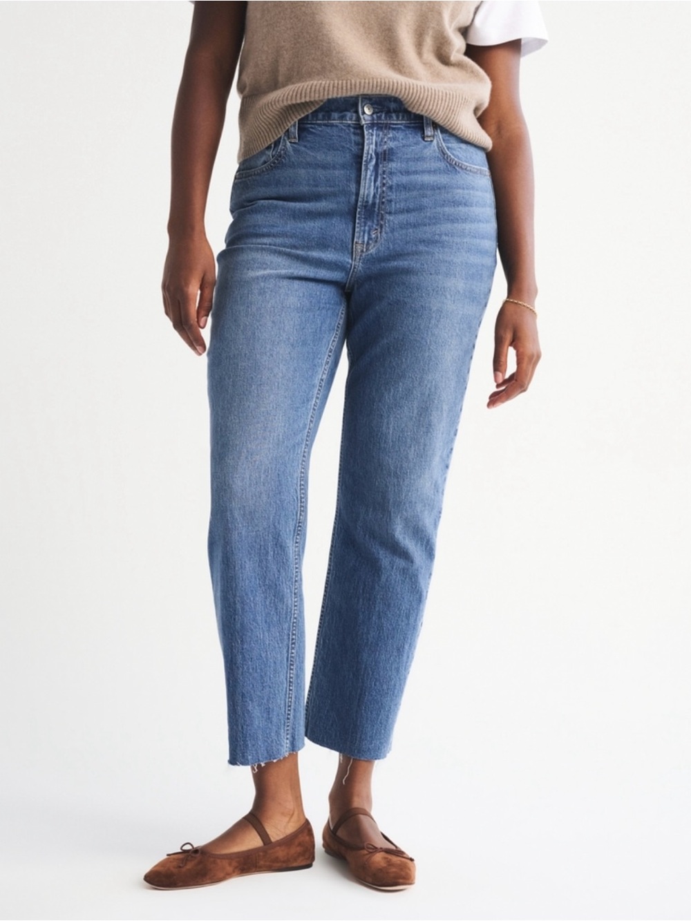 Abercrombie & Fitch The Ankle Straight Ultra High Rise size 27/ 4S short